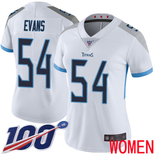 Tennessee Titans Limited White Women Rashaan Evans Road Jersey NFL Football 54 100th Season Vapor Untouchable